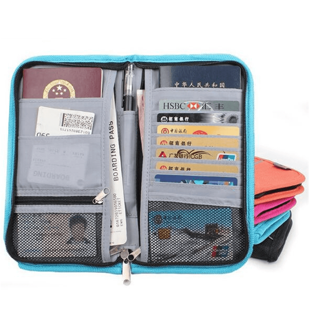 RFID Blocking Travel Wallet Card Holder Case Storage Bag Passport Document Organizer - MRSLM
