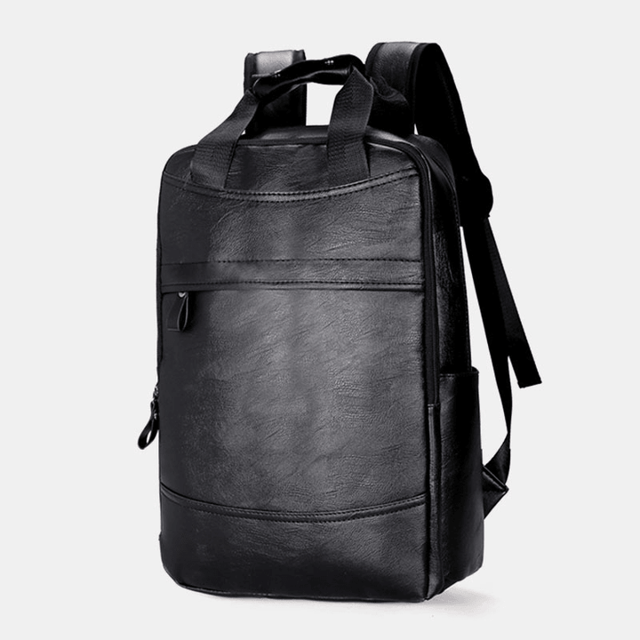 Men Large Capacity Faux Leather Backpack for Outdoor - MRSLM