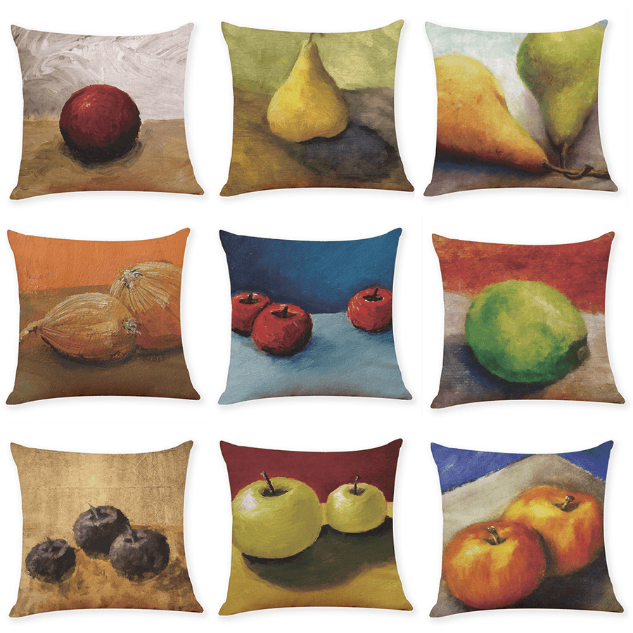 Honana BX Fruit Oil Painting Luxury Cushion Cover Graffi Style Throw Pillow Case Pillow Covers - MRSLM