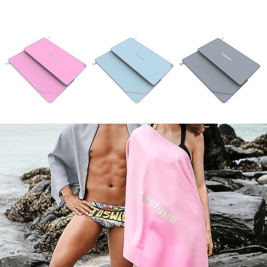 TOSWIM 140X70Cm Upf50+Smart Sunscreen Beach Towel Quick Cooldry Water Absorbent Washcloth Outdoor Travel From - MRSLM