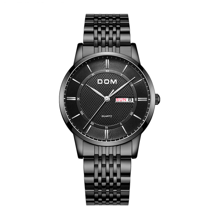 DOM M-11D Casual Super Slim Men Watch 3ATM Waterproof Date Week Display Quartz Watch - MRSLM