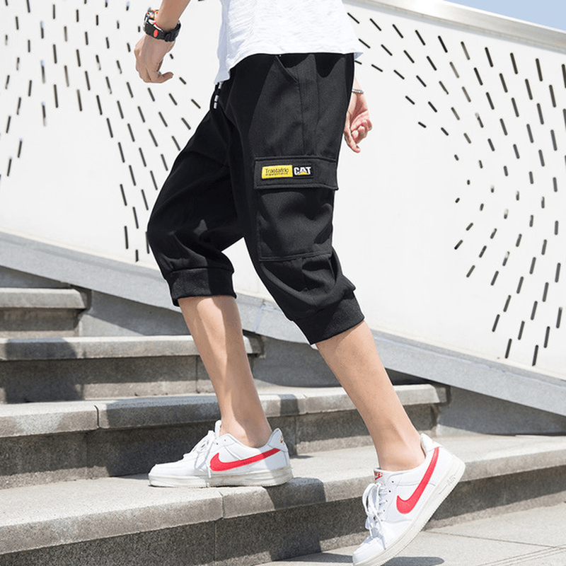 Men Casual Cropped Trousers Sports Beach Casual Tooling - MRSLM