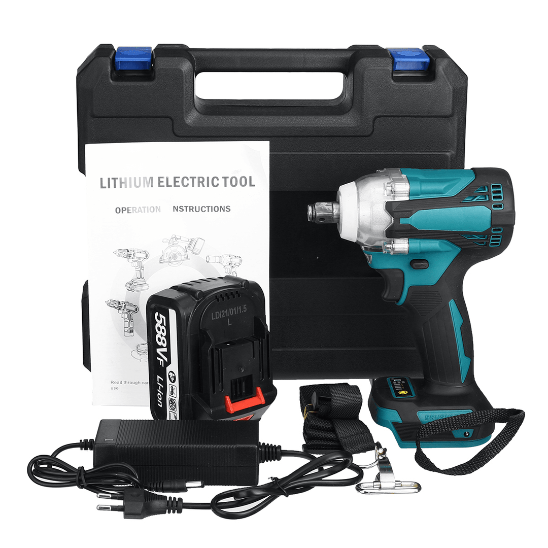 4 Speed Cordless Electric Impact Wrench 4000Rpm Brushless Rechargeable Torque Wrench Socket Power Tool 1/2 X588Vf Battery - MRSLM