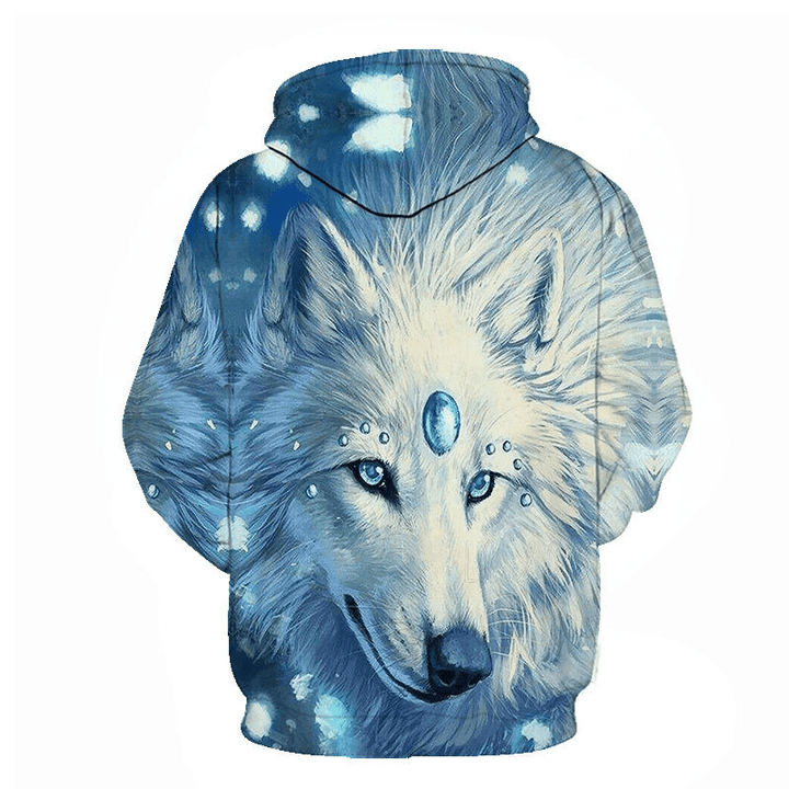 Animal Wolf 3D Digital Printing Men'S and Women'S Loose Sports Hoodie Sweater - MRSLM