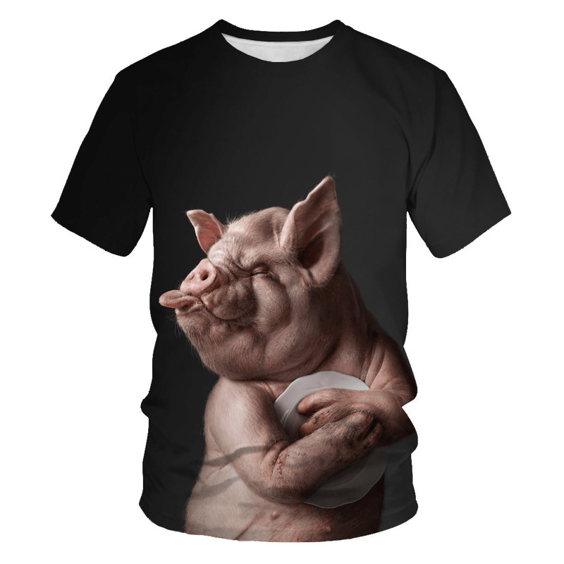 Men'S Short-Sleeved T-Shirt with Sheep 3D Digital Printing T-Shirt - MRSLM