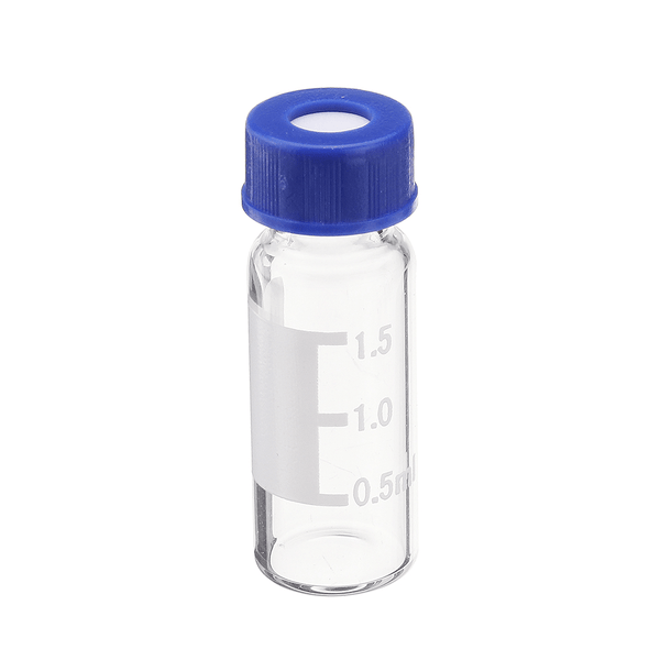 100Pcs/Set 2Ml Graduated Clear Sample Vials Autosampler Vials Bottles Threaded Vial W/ Write-On Spot Screw Caps Septa - MRSLM