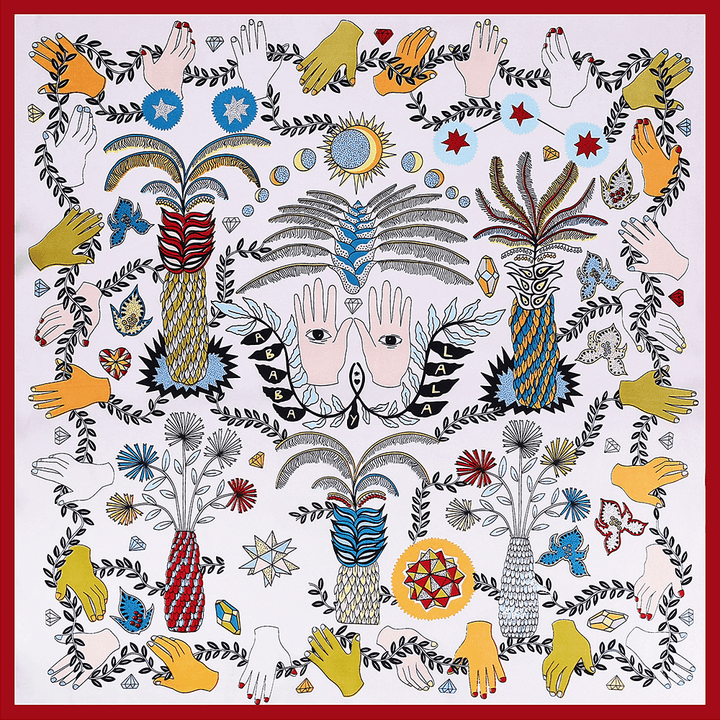 Small Square Scarf Palm Jungle Silk - MRSLM
