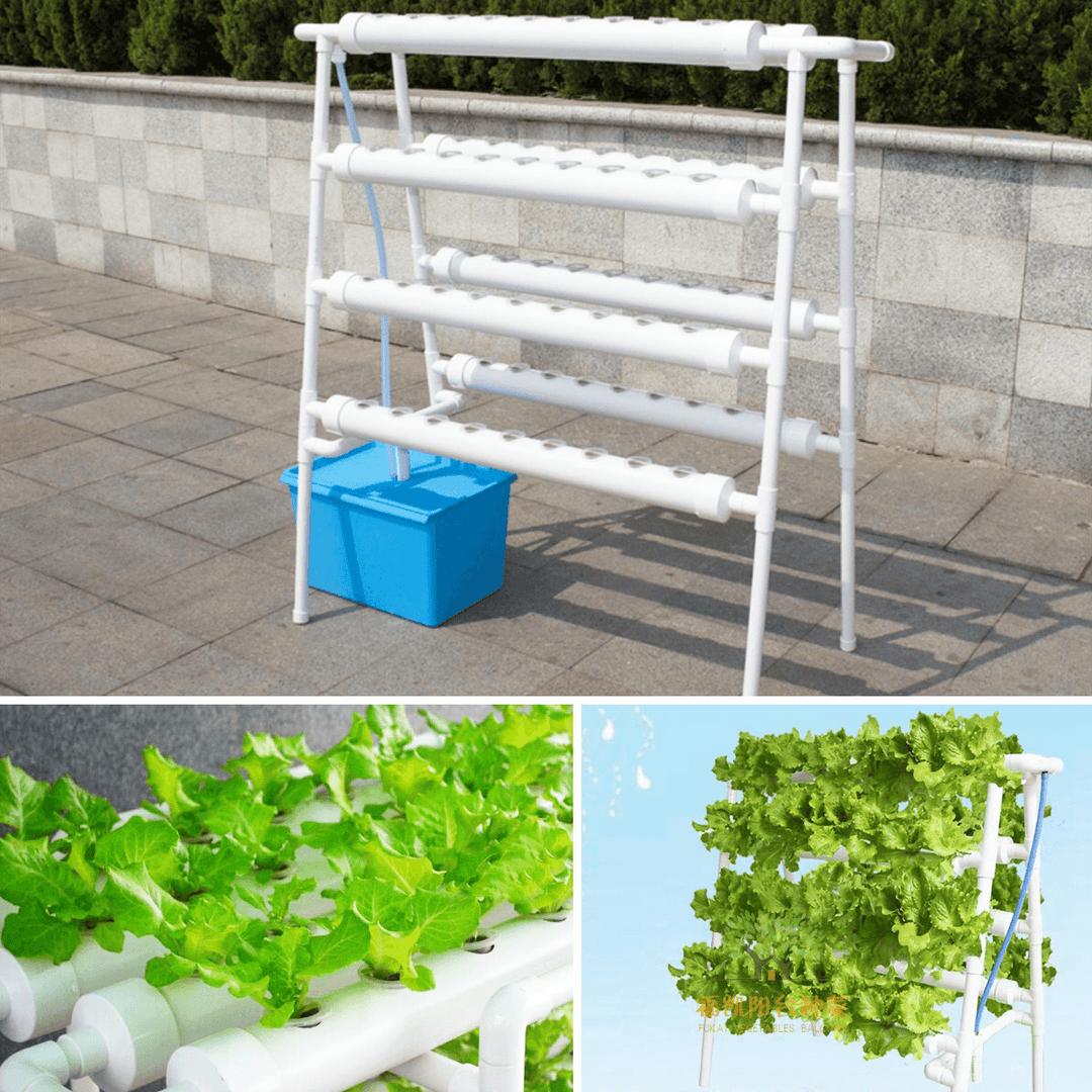 110-220V Hydroponic Grow Kit 8 Pipes 4 Layers Hydroponic 72 Holes Garden Vegetable Planting System Kit - MRSLM