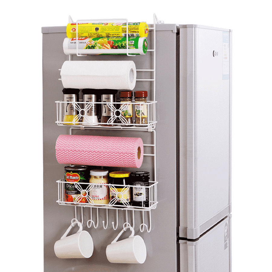 Over Door Freezer Storage Rack Kitchen Pantry Spice Organizers Shelf Space Saver Baskets - MRSLM