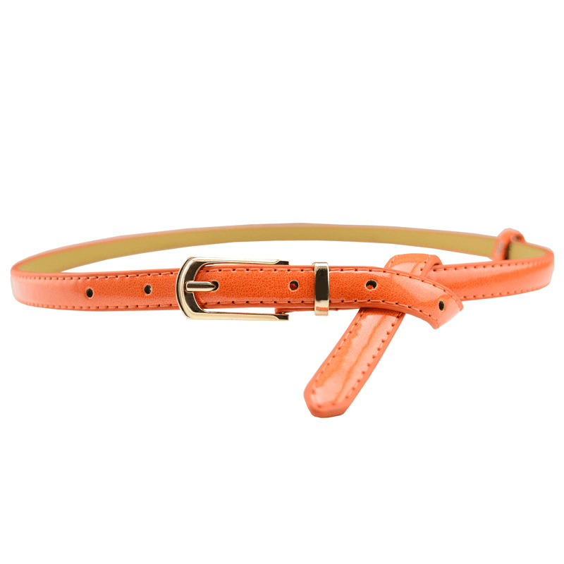 Candy Color Pin Buckle Ladies Patent Leather Pu Belt - MRSLM