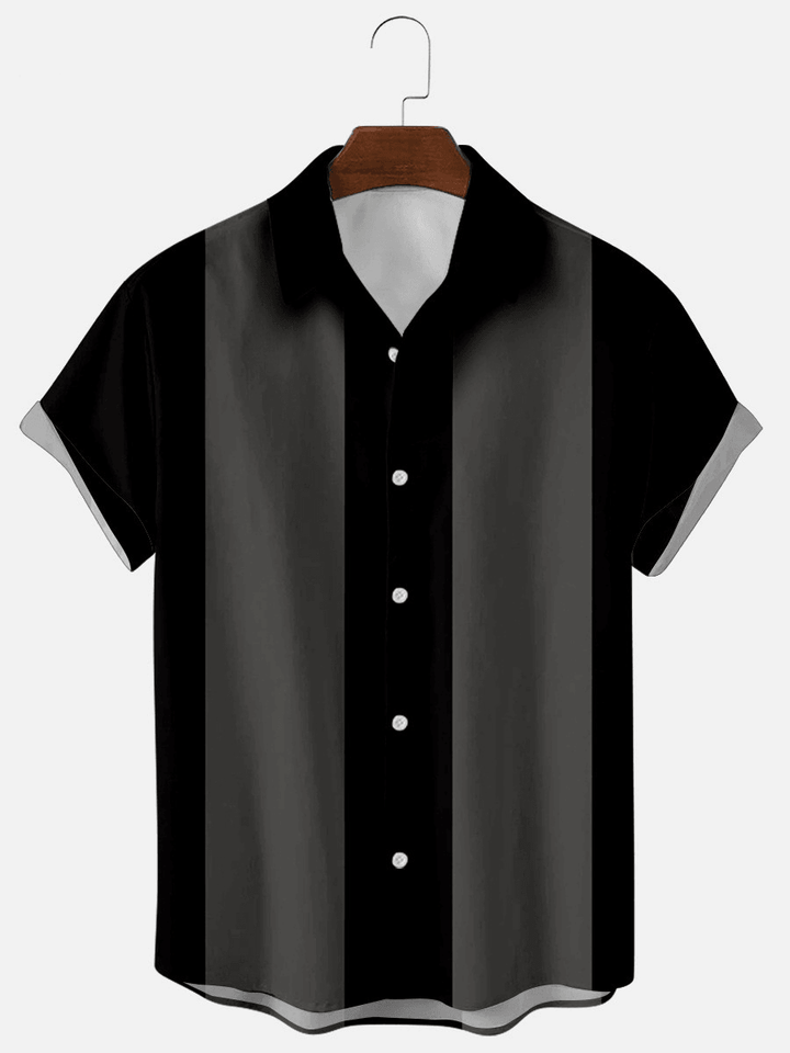 Summer Short-Sleeved Shirt, Striped 3D Digital Printing, Men'S Top Shirt - MRSLM