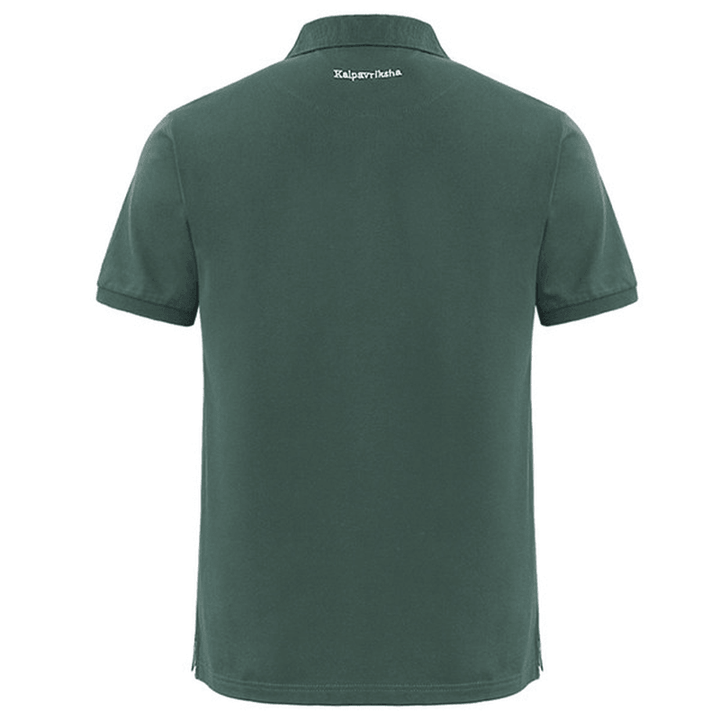 Mens Summer plus Size Pure Color Golf Shirt Turn-Down Collar Loose Short Sleeve Tops - MRSLM