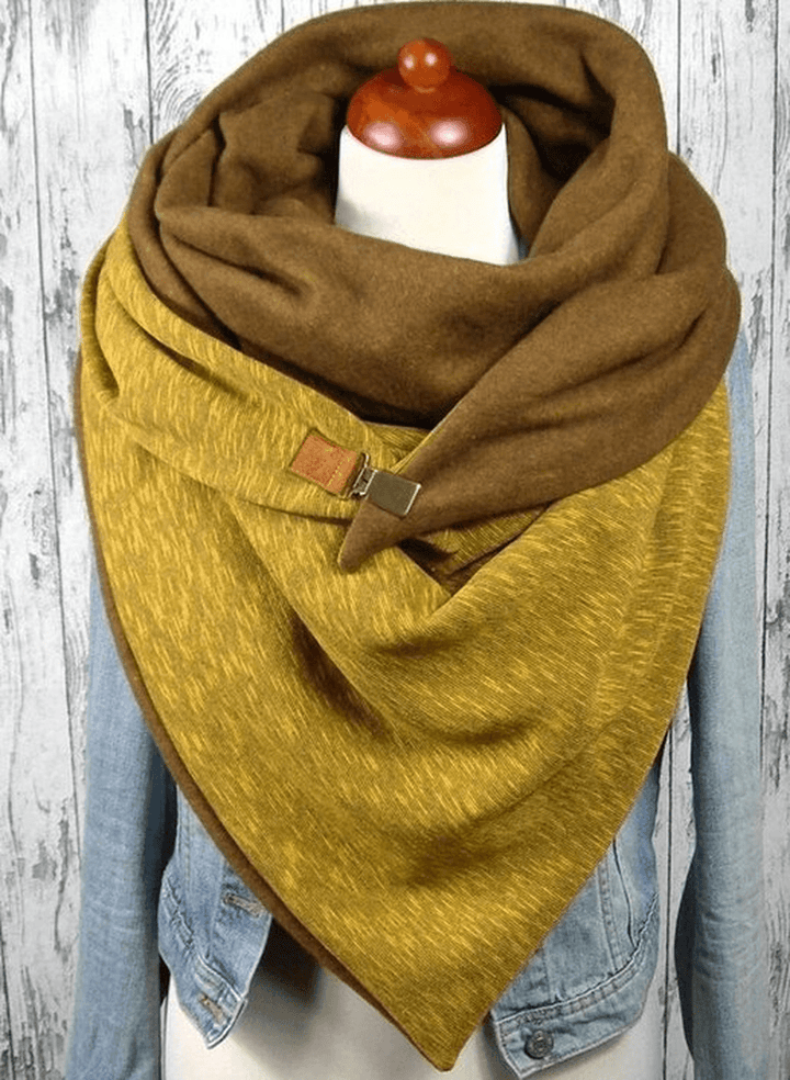 Casual Solid Color Thick Warmth Shawl Scarf Trend Ladies Scarf - MRSLM