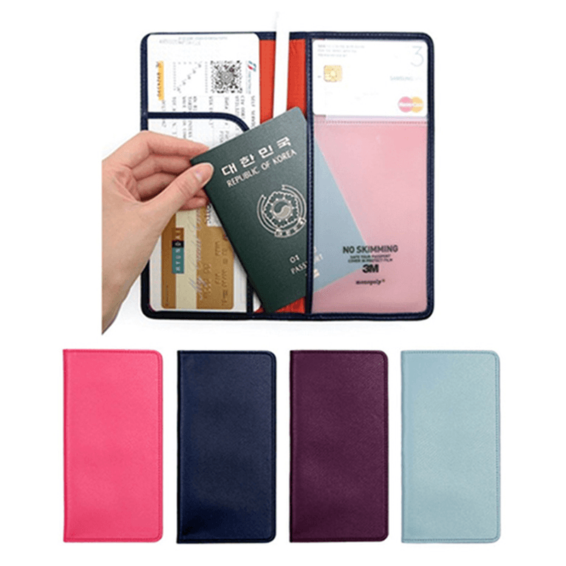 Honana HN-PB5 5 Colors Leather Passport Holder Travel Cards Case Cover Bag - MRSLM