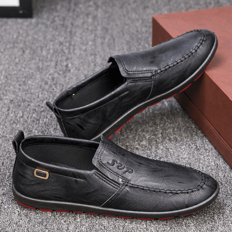 Menico Men Microfiber Leather Breathable Soft Sole Slip on Comfy Business Casual Shoes - MRSLM