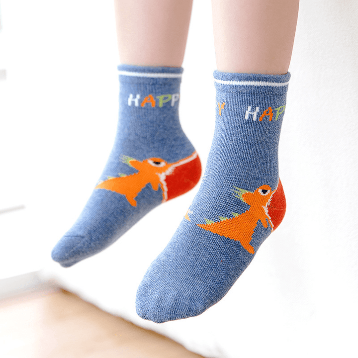 Fashion New Dark Boys Five-Pointed Star Dinosaur Socks - MRSLM
