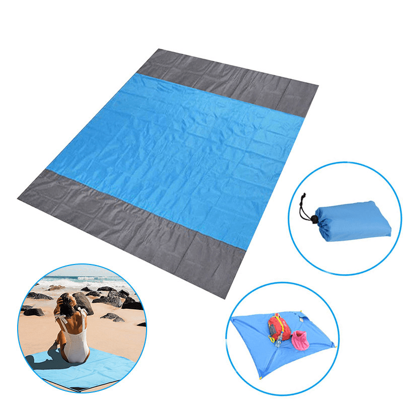 210X200Cm Picnic Blanket Oxford Foldable Beach Mat Waterproof Quick Drying Sand Proof Camping Blanket Outdoor Travel with Storage Bag - MRSLM