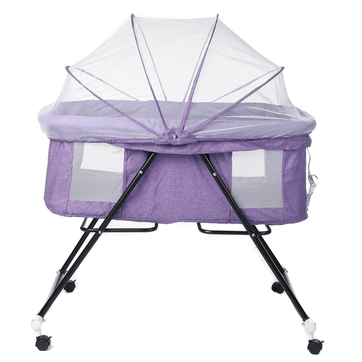 Multifunctional Baby Bed with Mosquito Net Portable Folding Newborn Baby Bedside Bed Cradle Bed Play Game Bed for 0-3 Years - MRSLM