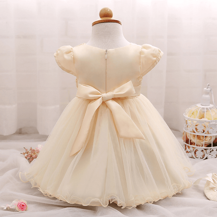 New Flower Lace Baby Skirt, Baby Baby Bright Pearl Children'S Dress, European and American Children'S Dress Wholesale - MRSLM