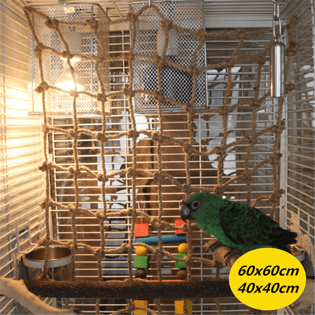 Bird Cage Accessories for Parrots - Climbing Net, Swing, Ladder, and Hanging Rope - MRSLM