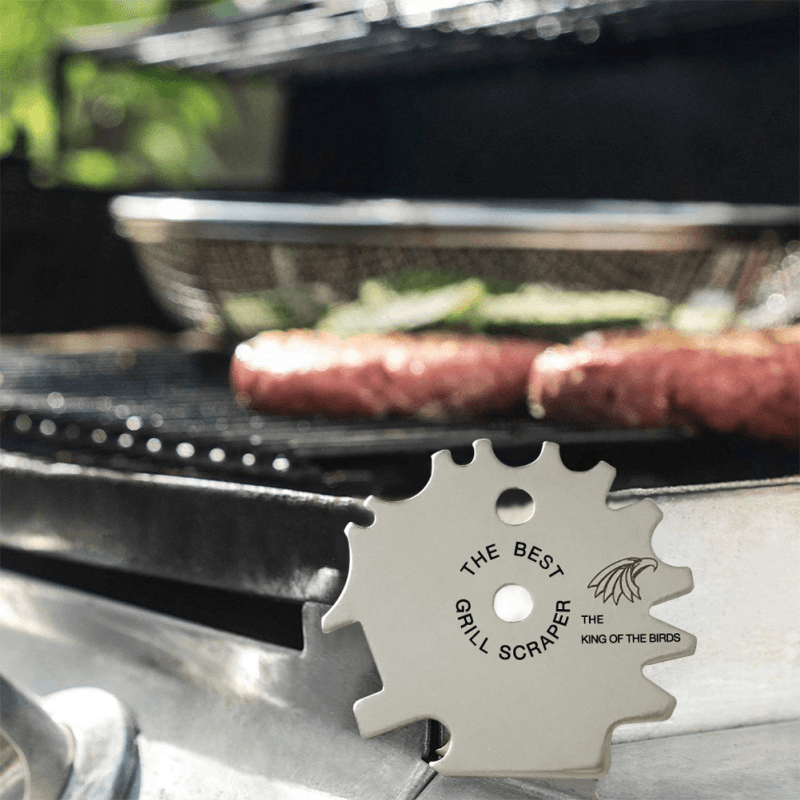 5 in 1 Portable Stainless Steel Grill Scraper Eagle Cleaning Blade with Grill Scraper Letters BBQ Accessories - MRSLM