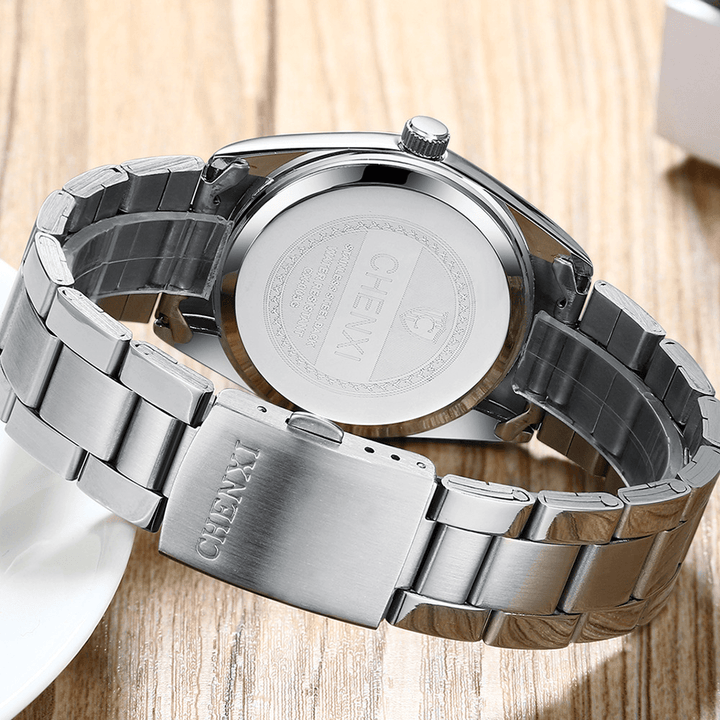 CHENXI CX-003A Full Steel Waterproof Couple Wrist Watch Business Style Quartz Watch - MRSLM