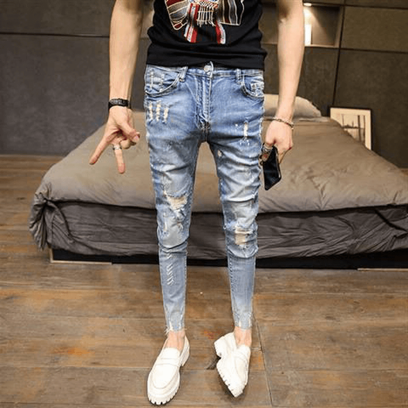Men'S Fashion Trend Jeans Nine Points - MRSLM