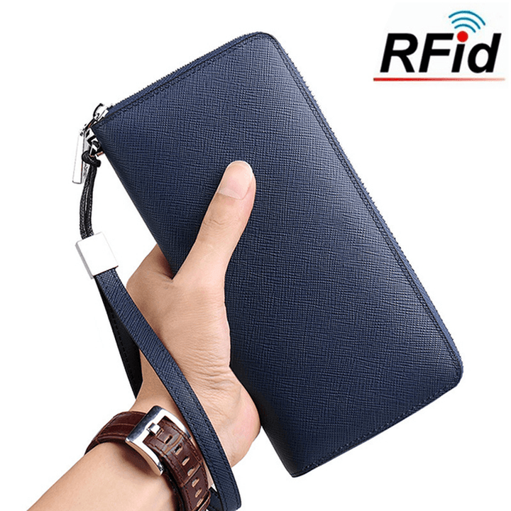 Ekphero RFID Blocking Secure Card Wallet Clutch Zip Card Holder Organizer Holds 35 Cards - MRSLM