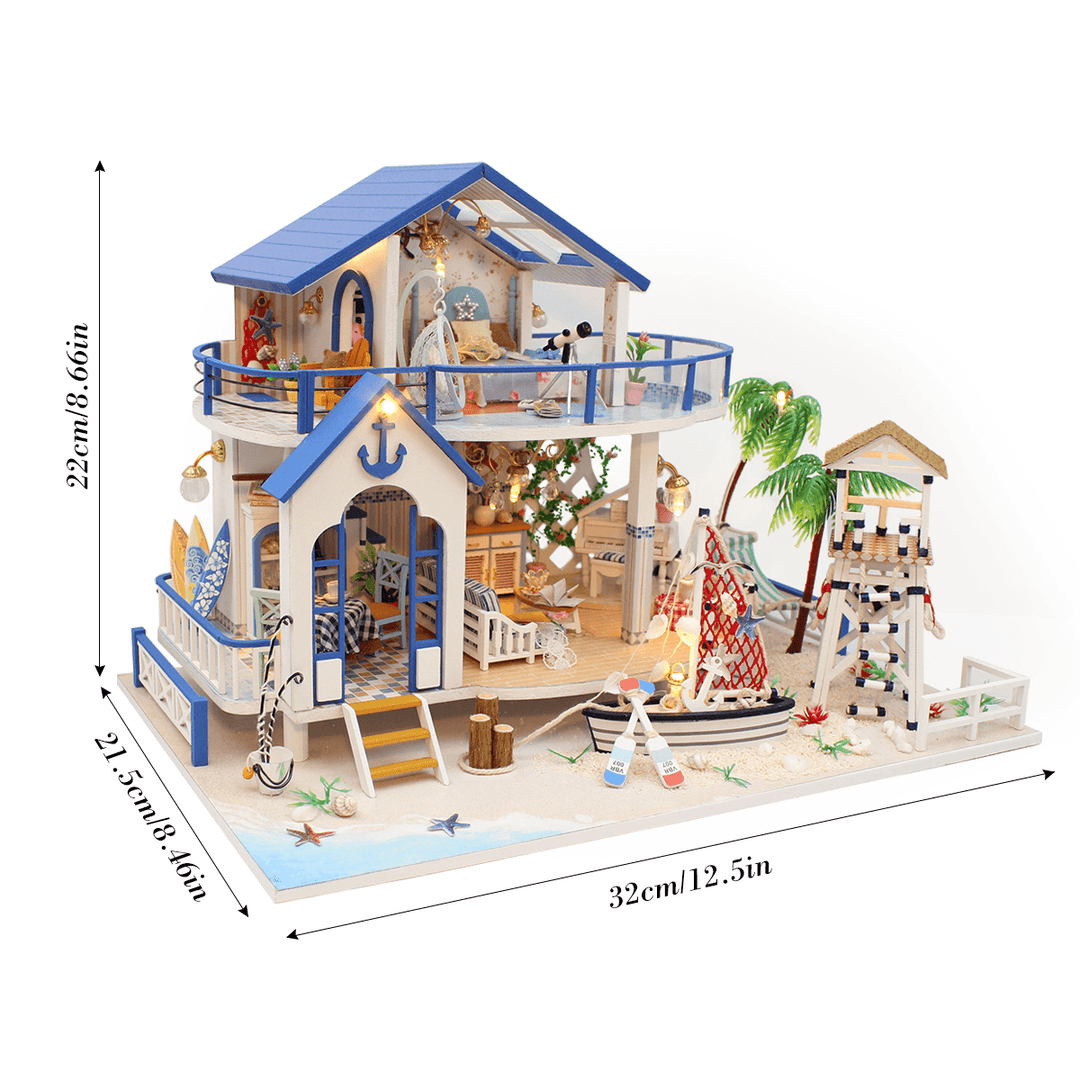 Hoomeda Legend of the Blue Sea DIY Handmade Assemble Doll House Miniature Model with Lights Music for Gift Collection Home Decoration - MRSLM