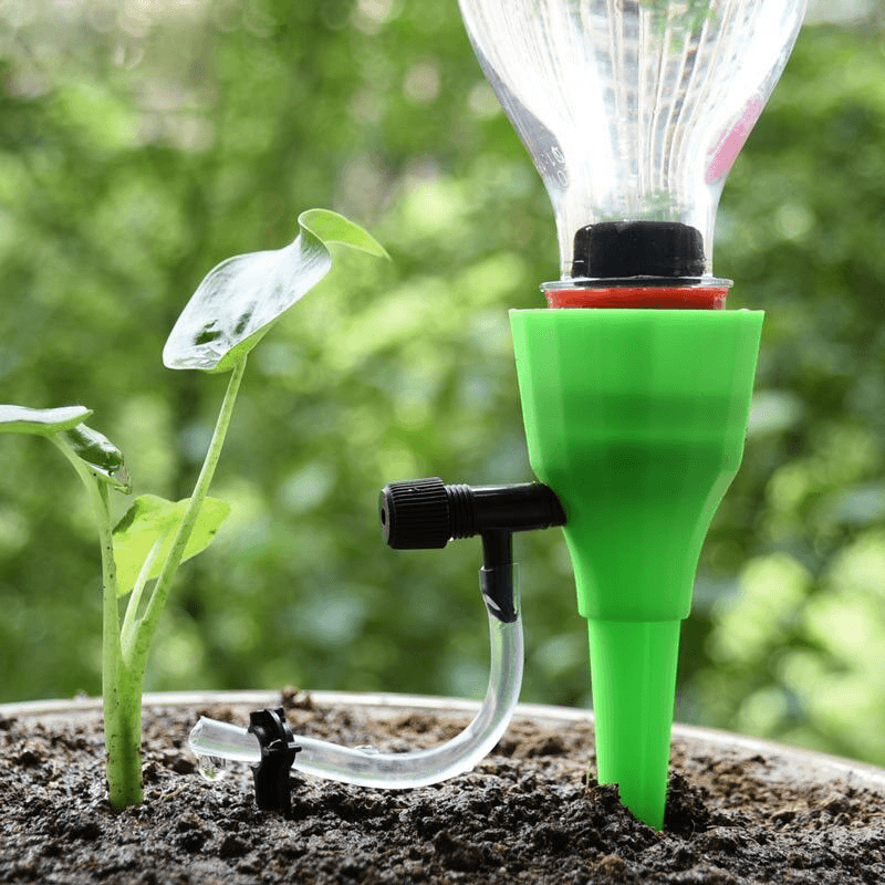 Automatic Drip Irrigation System Taper DIY Flowerpot Plant Self Watering Device with Adjustable Flow Valve - MRSLM
