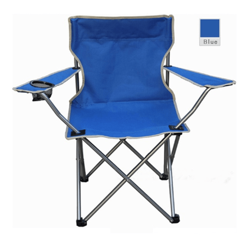 Portable Outdoor Folding Chair Beach Rack Chair Seat with Cup Holder for Garden Beach Camping - MRSLM