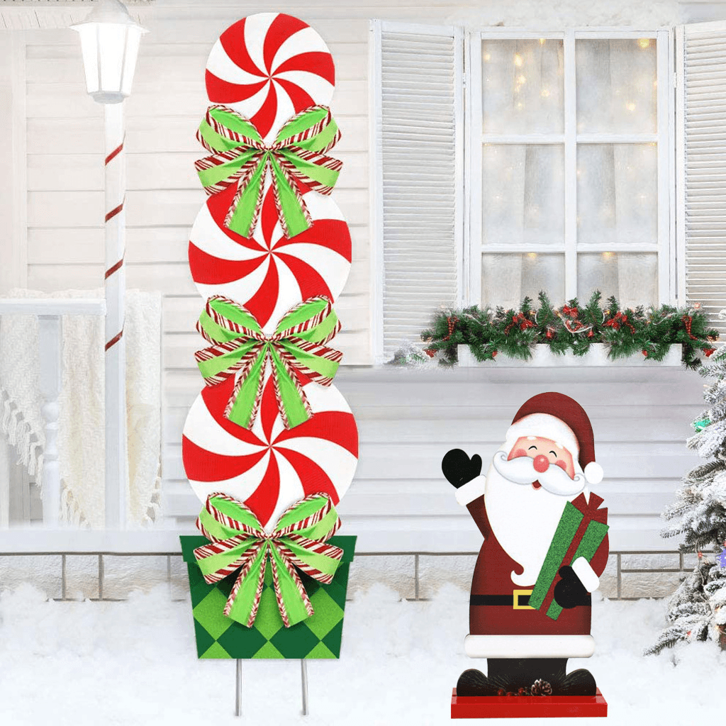 DIY Wood Crafts Christmas Snowman Elk Christmas Ornaments Decoration Santa Claus Wooden Embellishment Table Decorations - MRSLM