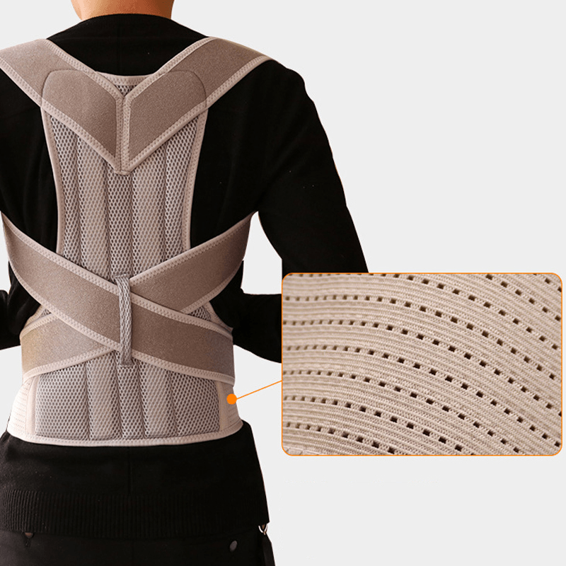 Adjustable Breathable Back Support Belt Back Posture Corrector Hunchback Velvet Correction Shoulder Lumbar Spine Support Back Flexible Protector - MRSLM