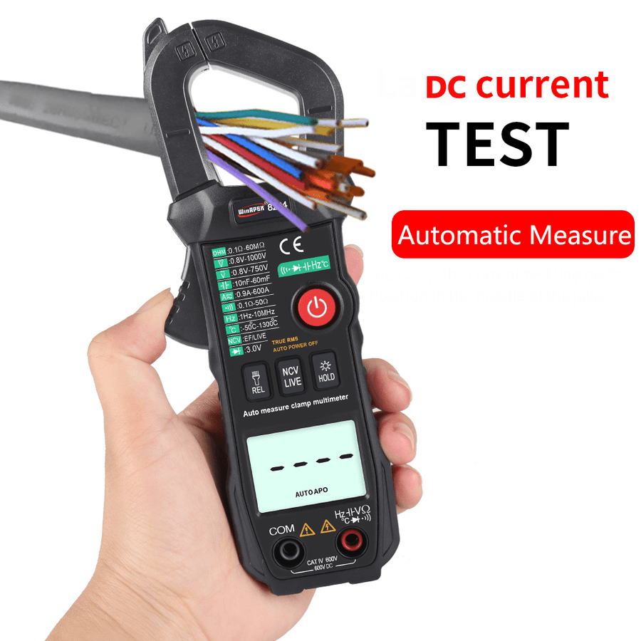 Winapex 8204 Intelligent Automatic True RMS Clamp Meter DC Current Measurement with Temperature Measurement AC/DC Multimeter - MRSLM