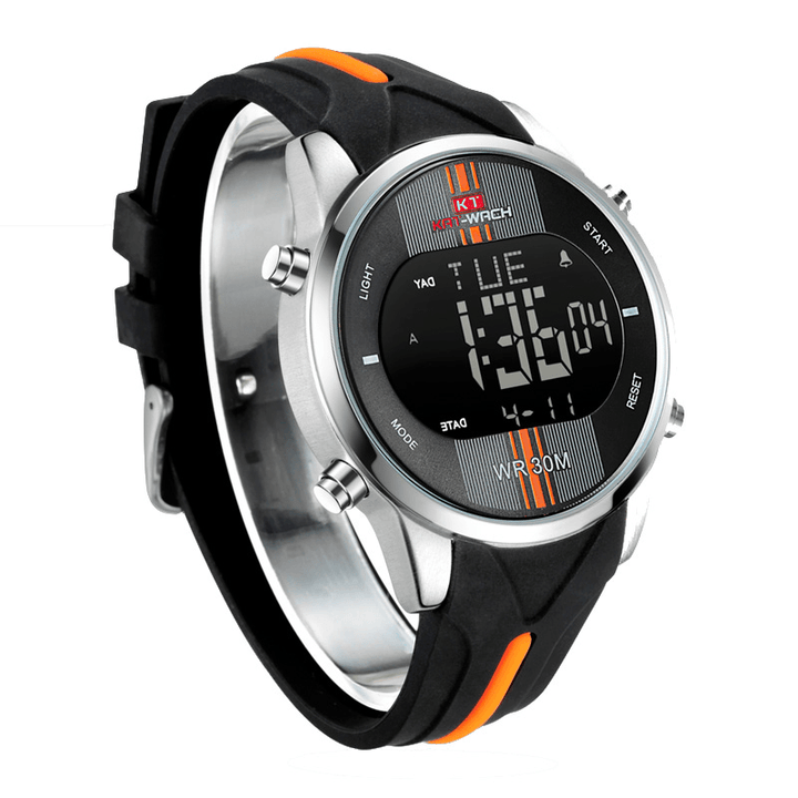 KAT-WACH KT716 Digital Watch Fashion Silicone Stopwatch Waterproof Watch Alarm Outdoor Sport Watch - MRSLM