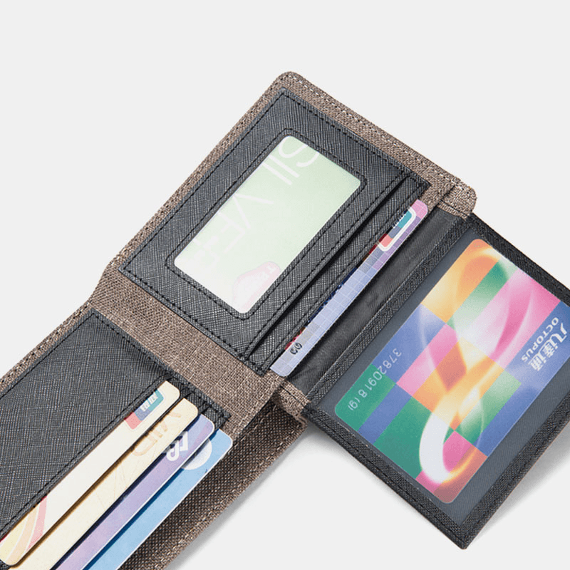 Men Thin Faux Leather Wallet Card Holder - MRSLM