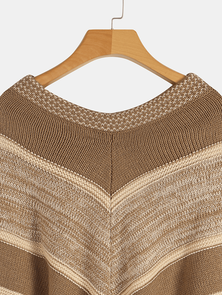 Women Casual Stripe Long Sleeve Sweaters - MRSLM