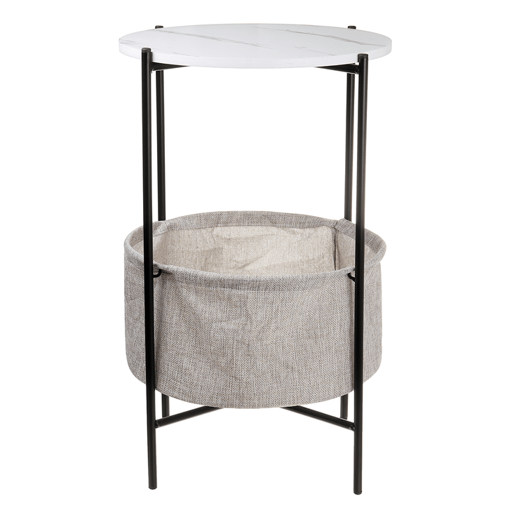 Nightstand with Tray Top Marble Texture Living Room Corner Cabinet for Home - MRSLM