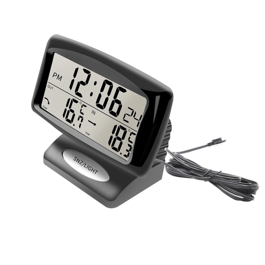 Portable 2 in 1 Car Auto Thermometer Clock Calendar LCD Display Screen with LCD Digital Display - MRSLM