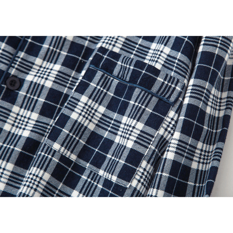 Plaid Cotton Warm Pajamas Set - MRSLM