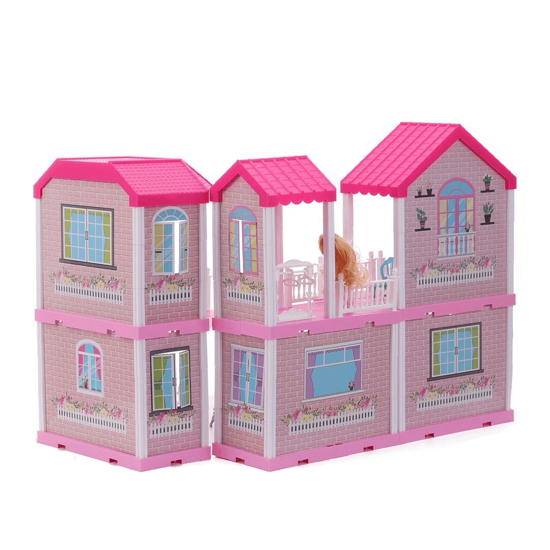 Kids Play House Toys Dollhouse Princess House 3D DIY Princess Castle Girls Birthday Gifts - MRSLM