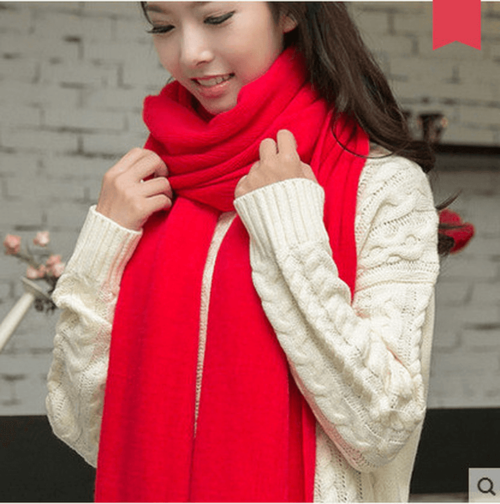 Casual Solid Color Warm and Long Couple Scarf - MRSLM