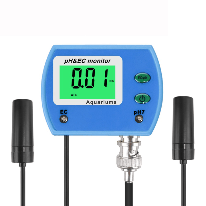 2 in 1 PH EC Meter Multi-Parameter Water Quality Monitor Online PH EC Tester Monitor Acidometer - MRSLM