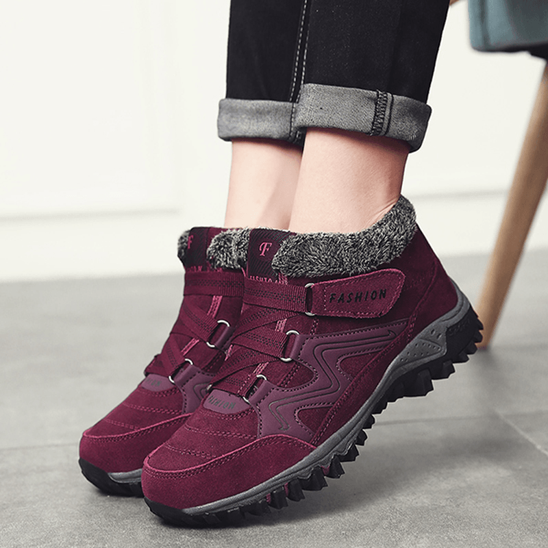 Large Size Women Non Slip Hook Loop Casual Ankle Boots - MRSLM