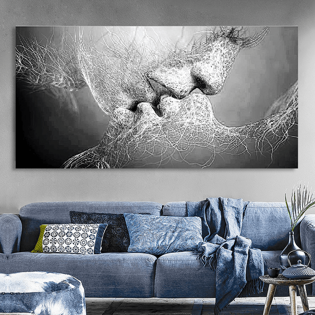 Black & White Love Wall Art Picture Print Abstract Arts on Paintings for Room Decorations - MRSLM