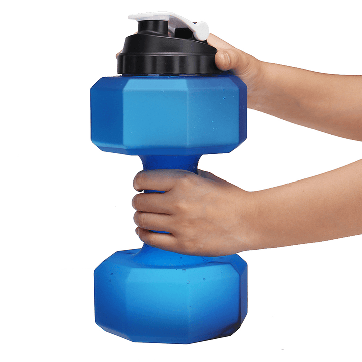 2.5L Water Bottle Multifunction Sport Drink Bottle Fitness Dumbbell Frosted Water Kettles - MRSLM