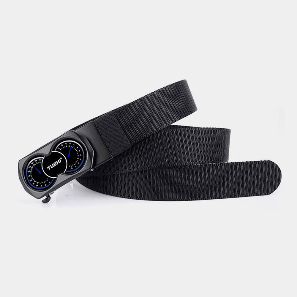Men Woven Nylon 120Cm Car Pattern Automatic Buckle Wear-Resistant Breathable Business Casual Belts - MRSLM