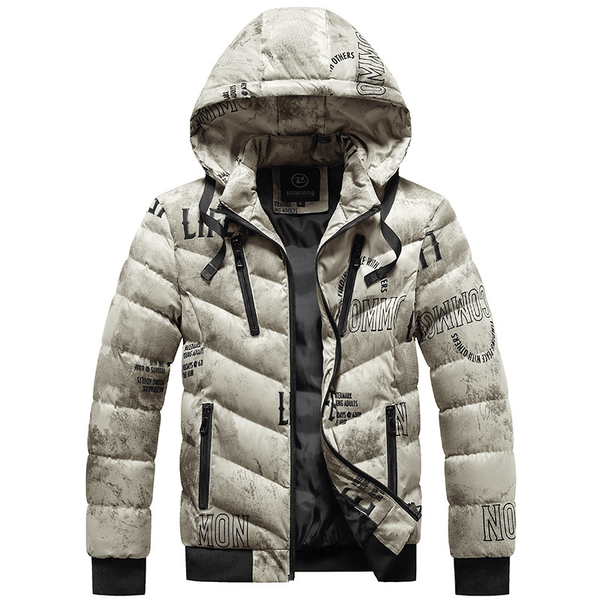 Men'S Winter Hooded plus Fleece Padded Coat - MRSLM