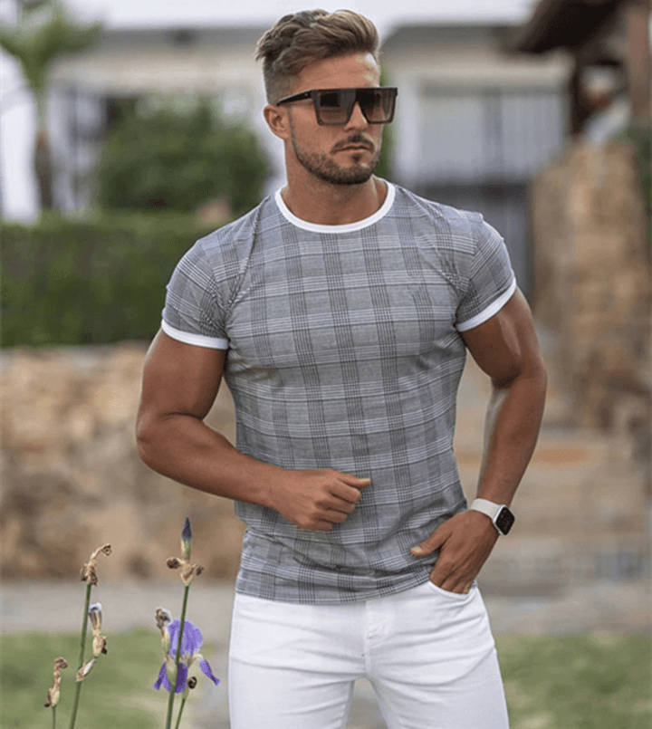 Men'S Short-Sleeved round Neck Casual Fitness Quick-Drying T-Shirt - MRSLM