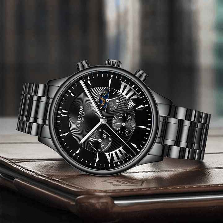 GADYSON A0701 Fashion Men Watch Date Display Business Stainless Steel Strap Quartz Watch - MRSLM